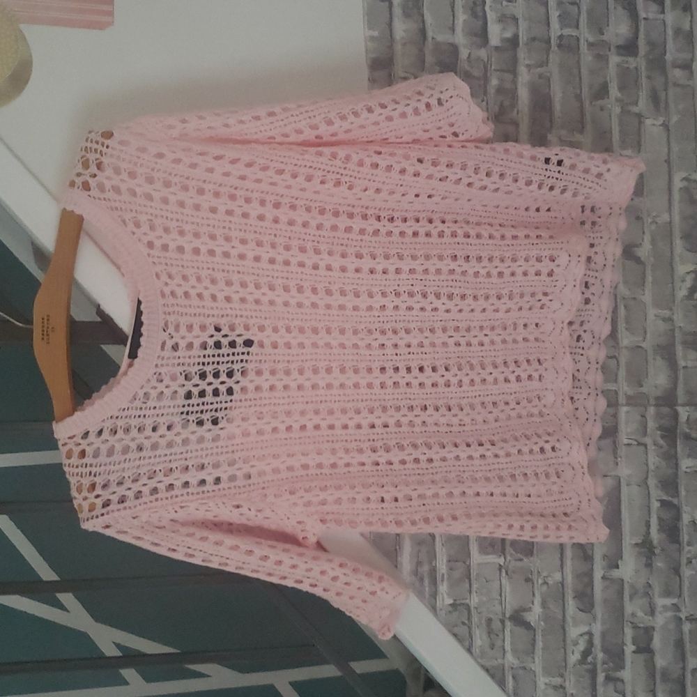 Kendall & Kylie Pink Mesh Top